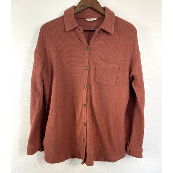 Madewell Shacket Shirt Jacket Womens Size M Textural Knit Relaxed Button Front - Picture 3 of 9